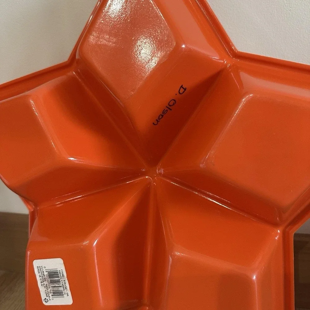 Set Of 2 VTG Halloween Plastic Star Serving Trays 90's Orange Black Relish Fruit - Picture 5 of 8